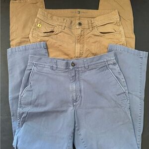 Duck Head Men's Khaki and Slate Blue Chinos